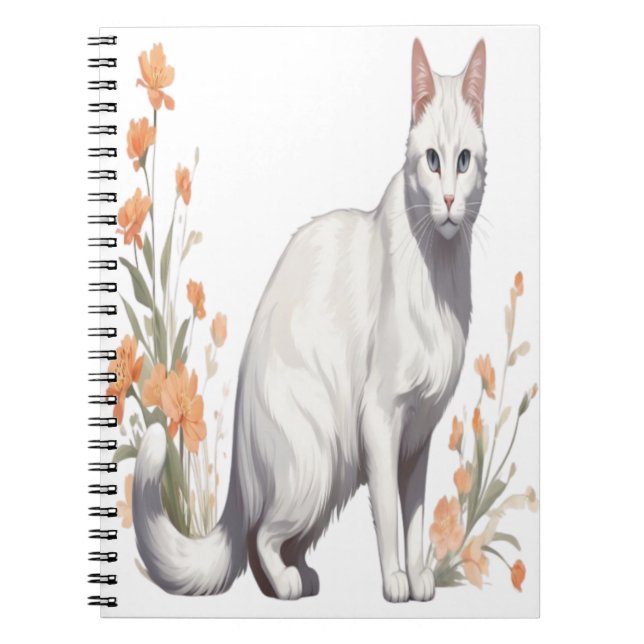 Chic Cat Notebook - Minimal Feline Cover Journal Notizblock (Vorderseite)