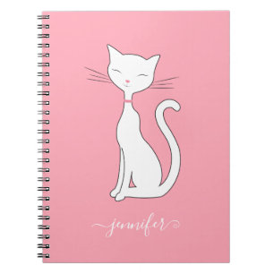 Chic Cat Personalisiert Pink Notizblock