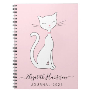 Chic Cat Pink Personalisiert Notizblock