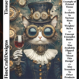 Chic Cat Queen Toasting, Red Wine AH7 Decoupage Seidenpapier