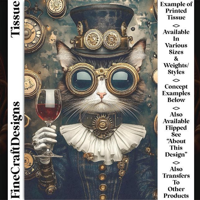 Chic Cat Queen Toasting, Red Wine AH7 Decoupage Seidenpapier (Von Creator hochgeladen)