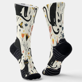 Chic Cat-Themed Socks Socken