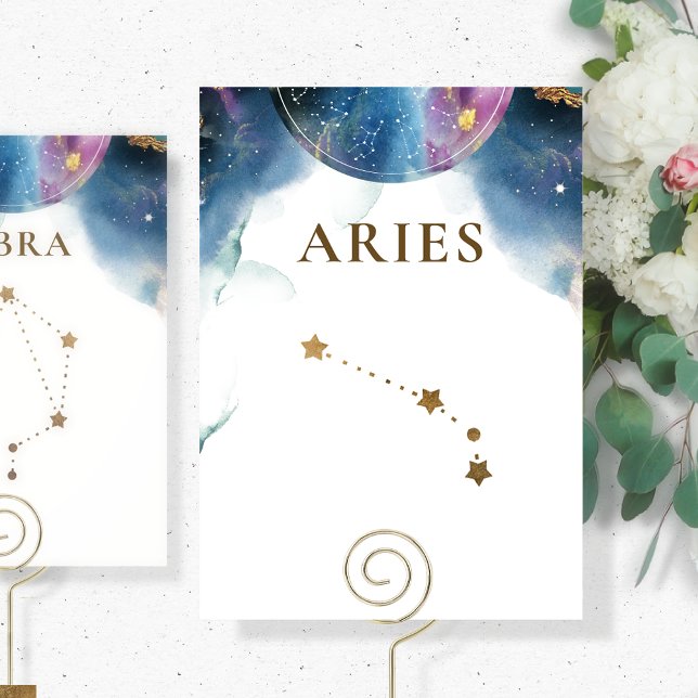 Chic Celestial Aries Constellation Tischnummer (Von Creator hochgeladen)