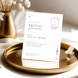 Chic Celestial Moon Stars Monogram Brautparty Einladung