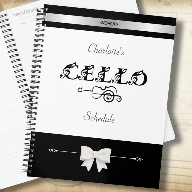 Chic Cello Student Schedule Organizer Planer (Organize your rehearsals in style. A chic musician planner for the dedicated cellist.)