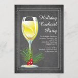 Chic Chalkboard Holiday Cocktail Party Einladung<br><div class="desc">Moderne 2014 Holiday Cocktail Party Einladung mit einem Champagner-Wein-Glas mit heiligen Sets auf einem stilvollen schwarzen Chalkboard-Hintergrund mit klassischem Rahmen.  Umdreh unsere Weihnachtszeit-Party Einladung vorbei,  um einen passenden Rücken für eine besondere Touch zu sehen.  Erhältlich in unserem Shop in einer Vielzahl beliebter und trendiger Farbwahl</div>