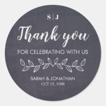 Chic Chalkboard Monogram Danke Gastgeschenk Hochze