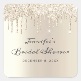 Chic Champagne Driving Glitzer Brautparty Quadratischer Aufkleber