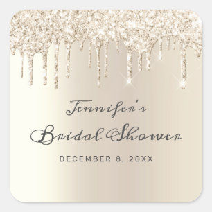 Chic Champagne Driving Glitzer Brautparty Quadratischer Aufkleber