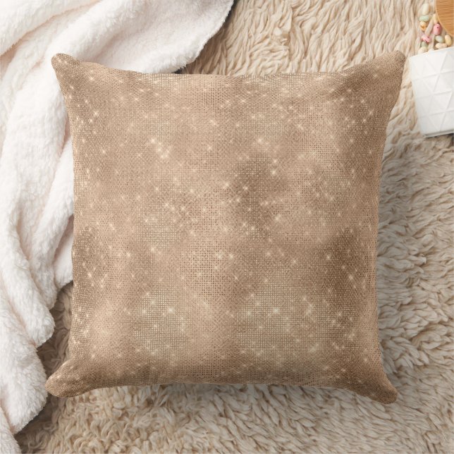 Chic Champagne Gold Sparkle Glitz Kissen (Decke)