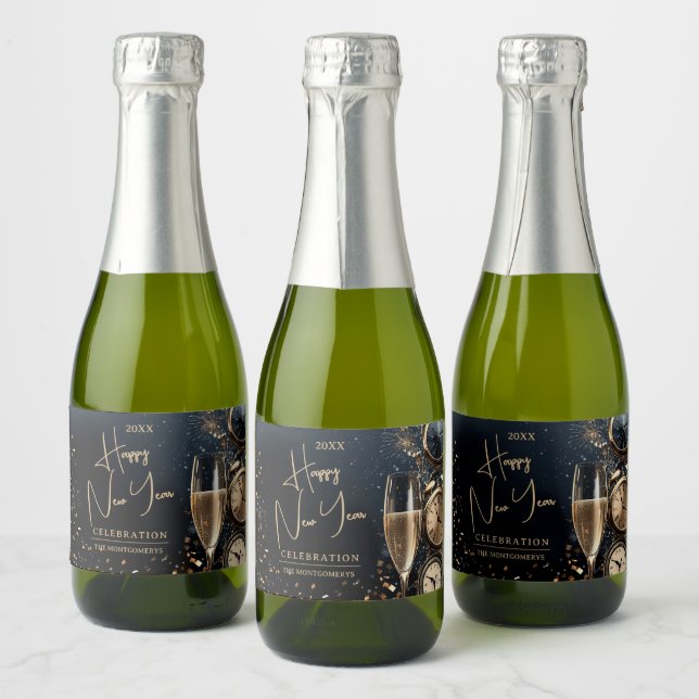 Chic Champagne Happy New Year Mini (Flaschen)
