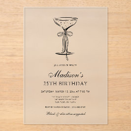 Chic Champagne Soirée Birthday Invitation Acryleinladungen