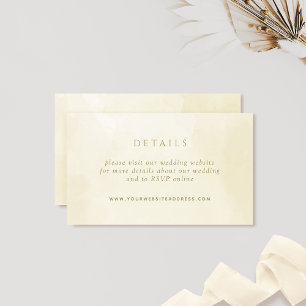 Chic Champagne Watercolor Wedding Details, Website Begleitkarte