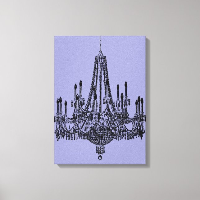 Chic Chandelier Lila Leinwanddruck (Vorderseite)