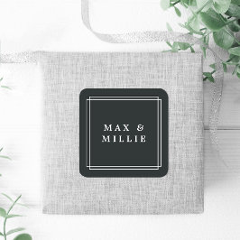 Chic Charcoal | Boutique Quadratischer Aufkleber