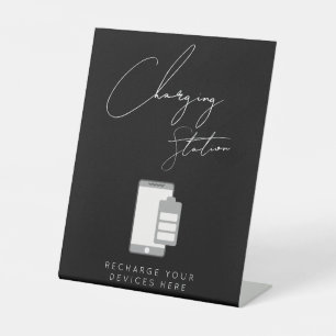 Chic Charge Station Hochzeitszeichen Sockelschild