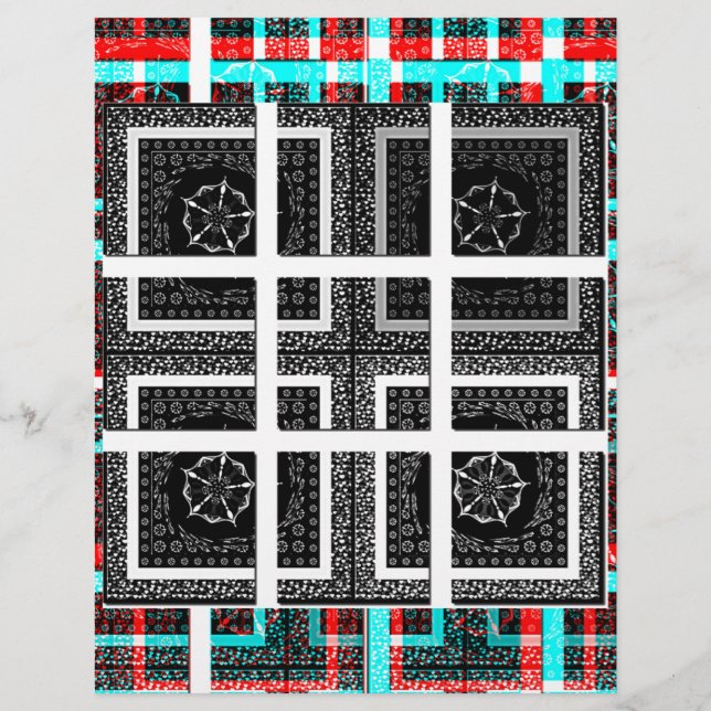 Chic Checkered Black, White & Red Graphics Design (Vorderseite)