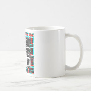 Chic Checkered Black, White & Red Graphics Design Tasse