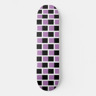 Chic Checkered (kariert) Lavendel Lila & schwarz Skateboard