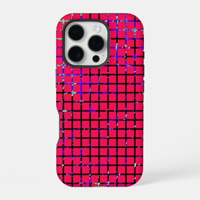 Chic Checkered Pattern Design iPhone Hülle (Rückseite)