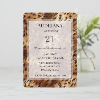Chic Cheetah Animal Print Birthday Einladung