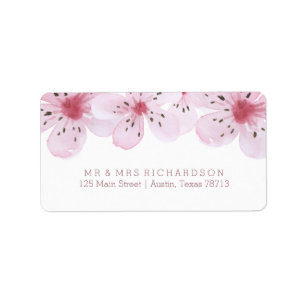 Chic Cherry Blossoms Hochzeit Adressaufkleber