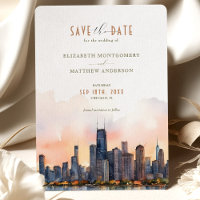 Chic Chicago, Illinois Rett-the-Date-Einladung