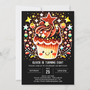 Chic Chocolate Magic Muffin Geburtstag Einladung