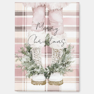 Chic Christmas Blush Pink Legs Boots Magnet