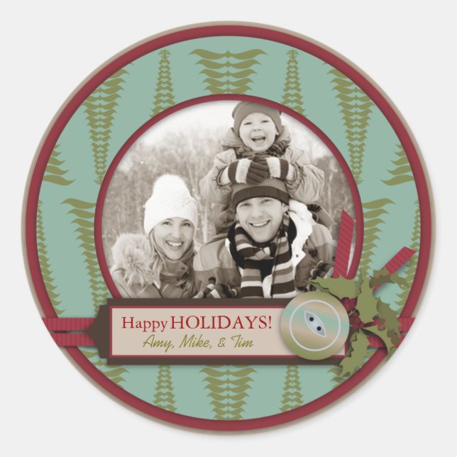 Chic Christmas Foto Sticker 2 (Vorderseite)