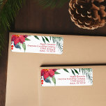 Chic Christmas Poinsettia Business Rücksendeadress<br><div class="desc">Frohe Weihnachten in eleganter roter,  kursiver Schrift umgeben von schönen grünen Kiefernnadeln und festlich roten Poinsettia Blume. Diese wunderschöne Blumengrenze ist eine schicke Touch zu Ihrem Corporate Ferien Rücksendelabel. Passen Sie mit Ihrem Firmennamen oder Ihrem Firmennamen neben dem Winter botanischen Design an.</div>