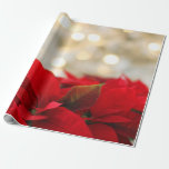 Chic Christmas Poinsettia Holiday Geschenkpapier<br><div class="desc">Poinsettia im Hintergrund.</div>