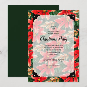 Chic Christmas Poinsettia und Imitats Vellum Einladung