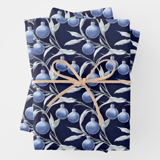 Chic Christmas Tree Ornaments Holiday Geschenkpapier Set (Beispiel)