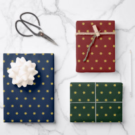 Chic Christmas Wrapping Paper Flat Sheet Set 3 Geschenkpapier Set