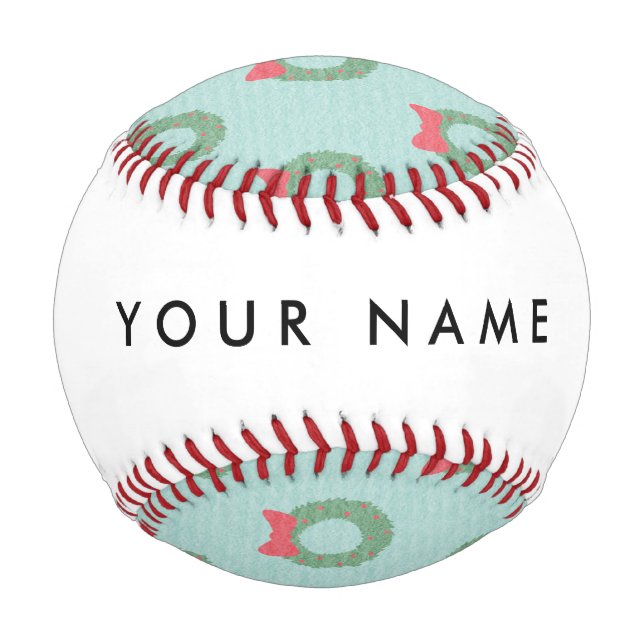 Chic Christmas Wreath Pattern Baseball (Vorderseite)