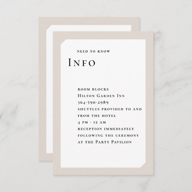 CHIC CIRCLE WEDING BEGLEITKARTE (Vorne/Hinten)