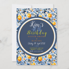 Chic Citrus gepflegte Fliesen mit blauer Einladung