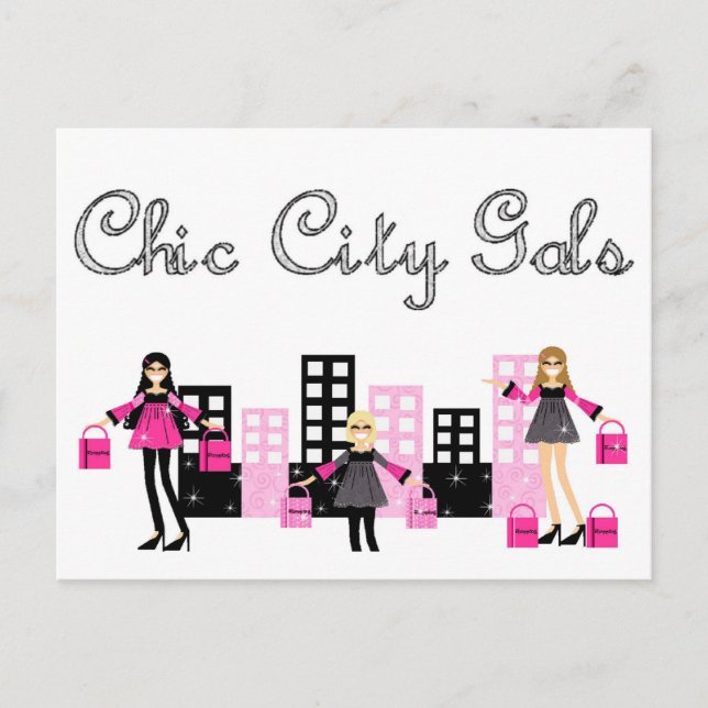 Chic City Gals Postcard Postkarte (Vorderseite)