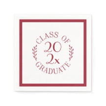 Chic Class of 2025 Graduate Burgundy Typografy