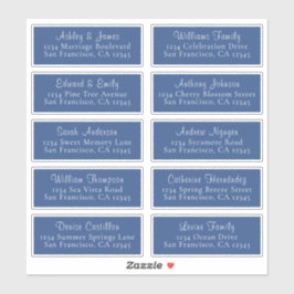 Chic Classic Blue Wedding Guest Address Labels