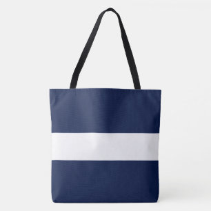 Chic Classic Breit Navy Blau Weiß Nautische Streif