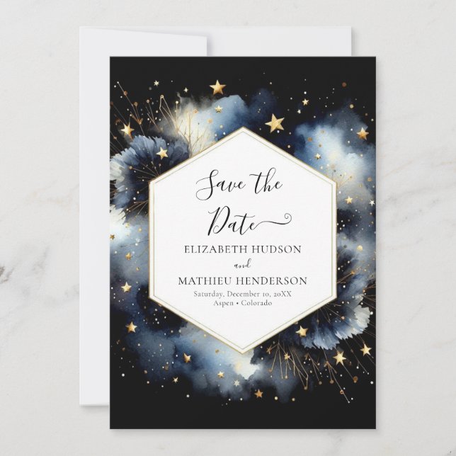 Chic Classic Celestial Wedding Save The Date (Vorderseite)