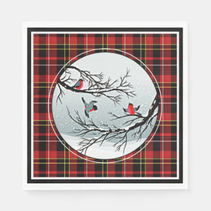 Chic Classic Red Black Yellow White Tartan Muster Serviette