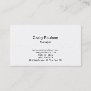 Chic Classic Schwarz-weiß Manager Business Card Visitenkarte