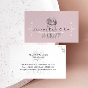 Chic Classy Boutique Style Pet Salon Shih Tzu Dog Visitenkarte