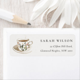 Chic Classy Floral Tea Cup Address Tea Party