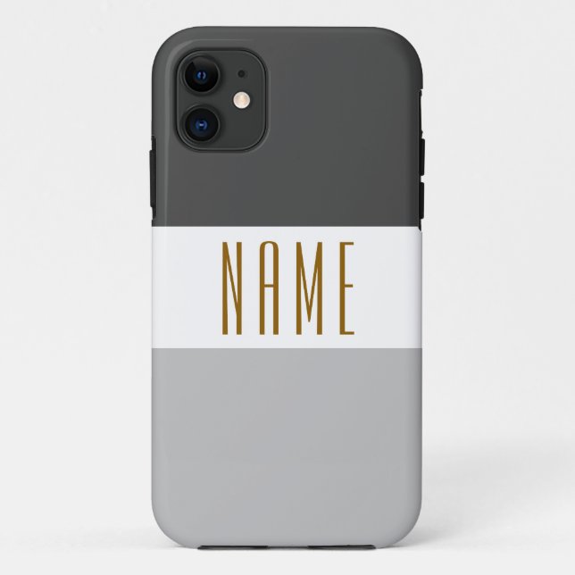 Chic Classy Two Tone Gray White Stripes Tall Text Case-Mate iPhone Hülle (Rückseite)