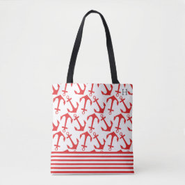 Chic Coastal Red Anchor Muster Monogram