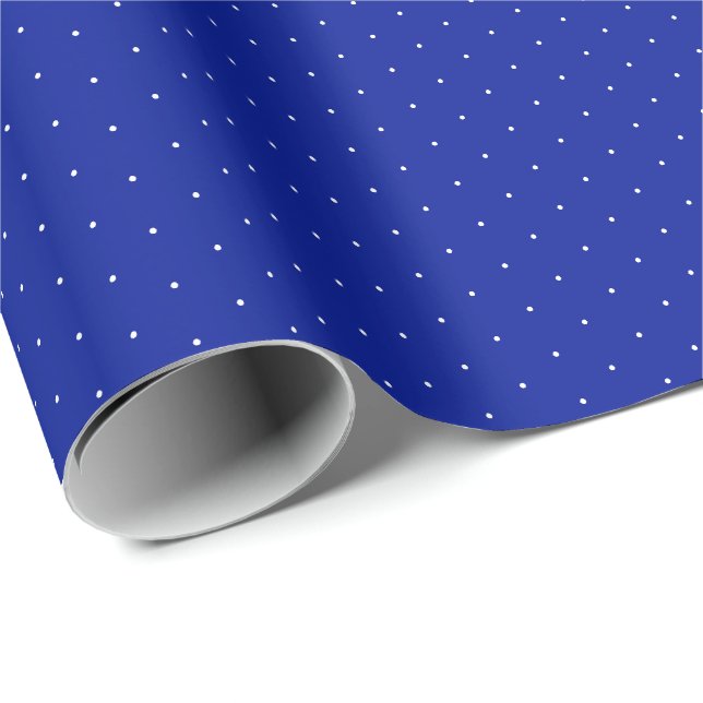 Chic Cobalt blau-weiß winzige Polka-Punkte Muster Geschenkpapier (Rolleneckpunkt)